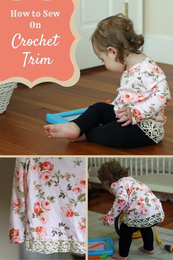 Floral shirt with crochet trim