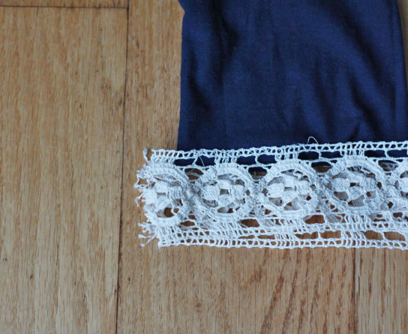 Adding crochet trim to a shirt