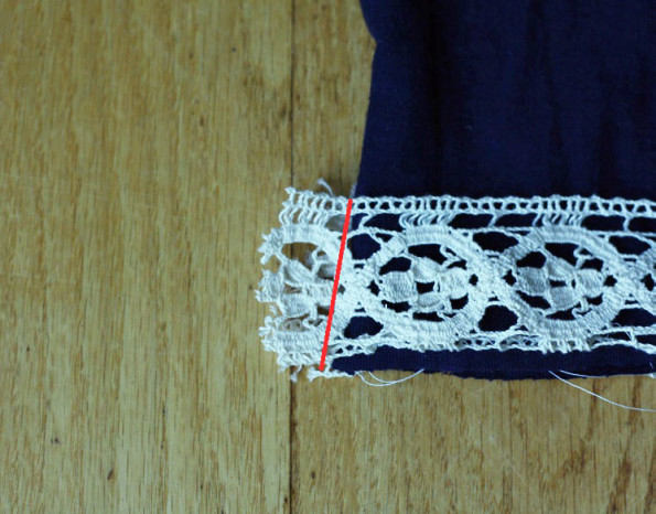 Adding crochet trim to a shirt