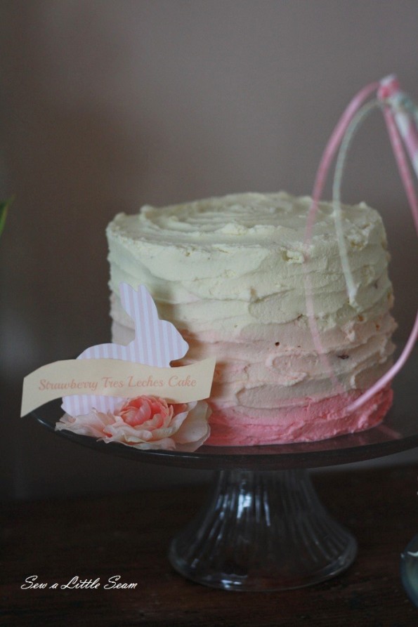 sewalittleseam.com, bunny birthday, pink ombre cake