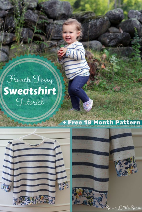 French Terry Sweatshirt Tutorial and Free 18 Month Pattern